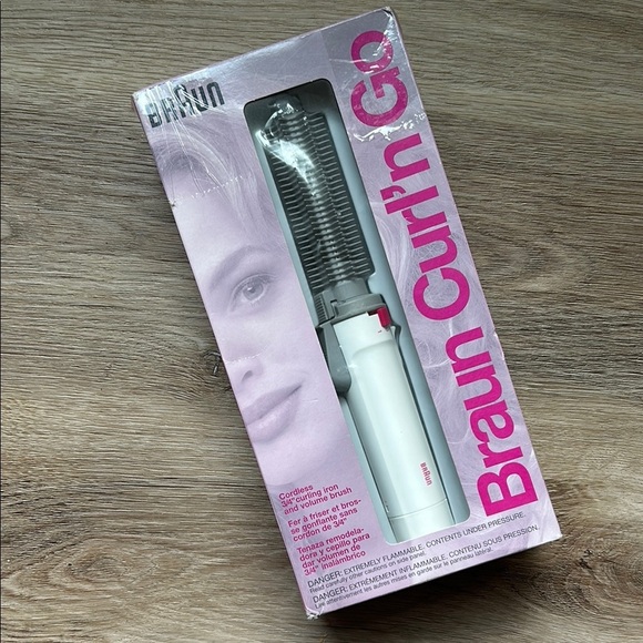 Braun Other - Braun Curl’n Go 3/4” Cordless Curling Iron & Brush w/Energy Cell NIP Vintage